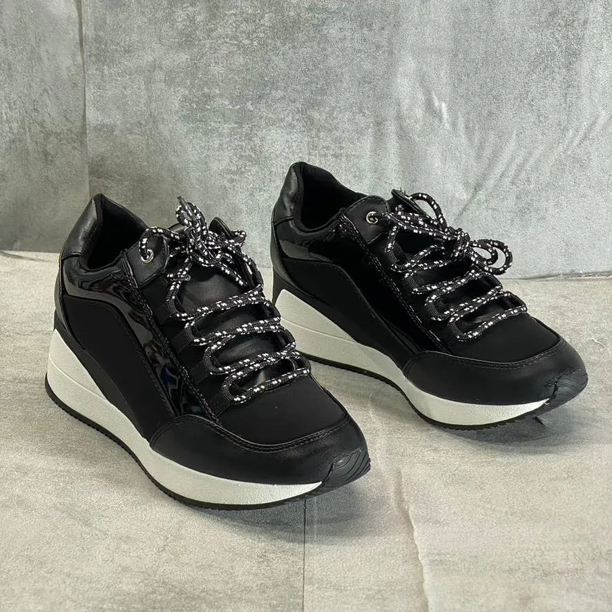 ALFANI Step N' Flex Women's Black Waldenn Lace-Up Wedge Platform Sneakers SZ 5.5