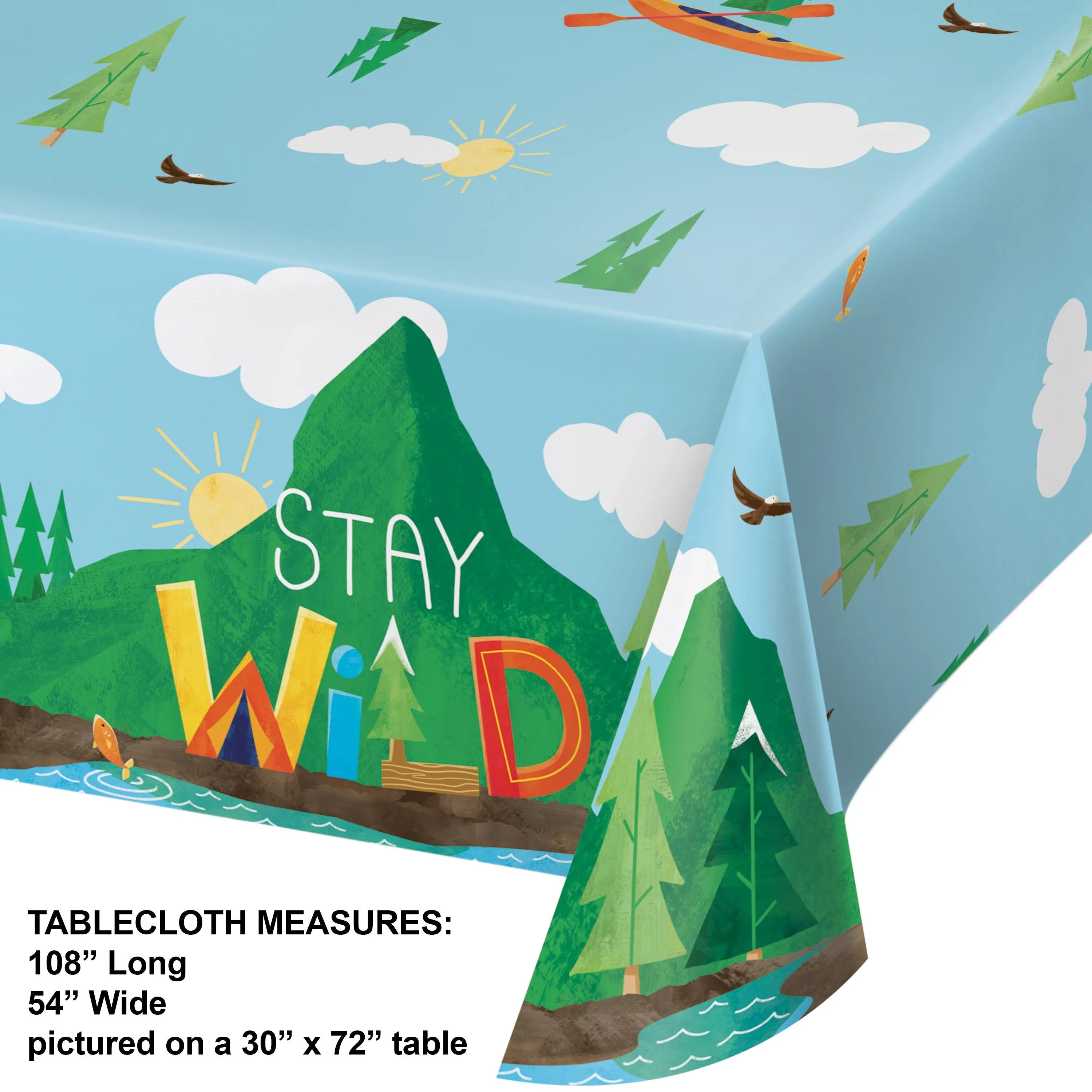 Bulk Outdoor Adventure Tablecover, Paper 54"x102" (6 per Case)