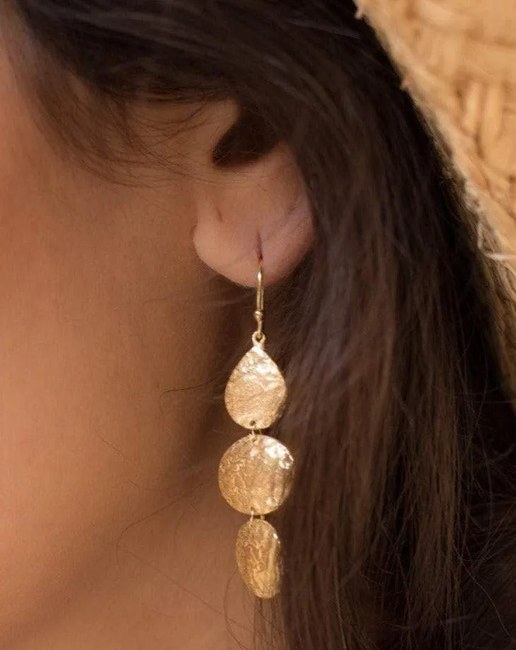 Hammered Earrings ~ Gold Vermeil~  ME093