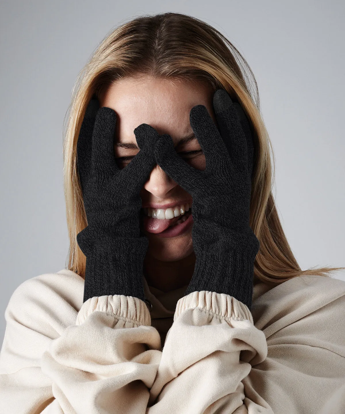 Heather Navy - Touchscreen smart gloves