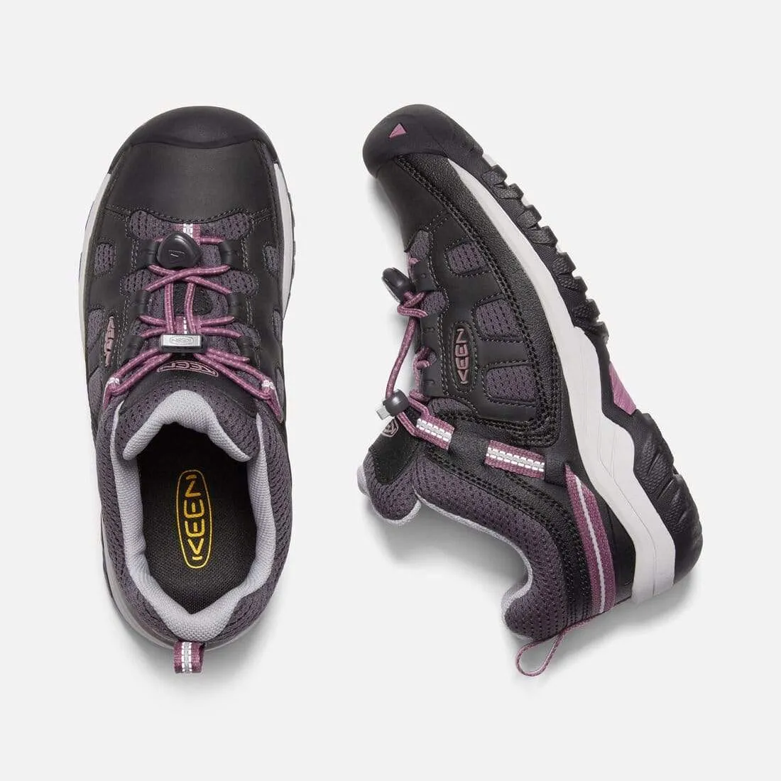 Keen Kids Targhee Low Hiking Shoes- Raven/ Tulipwood