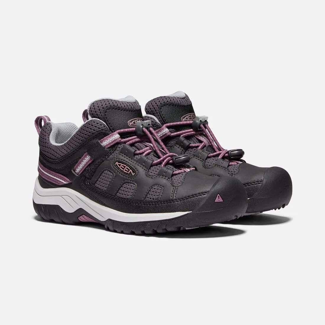 Keen Kids Targhee Low Hiking Shoes- Raven/ Tulipwood