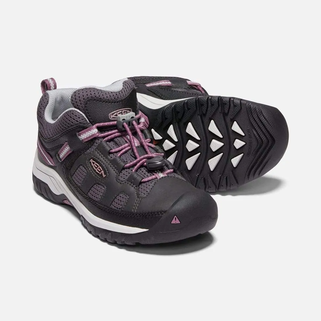 Keen Kids Targhee Low Hiking Shoes- Raven/ Tulipwood