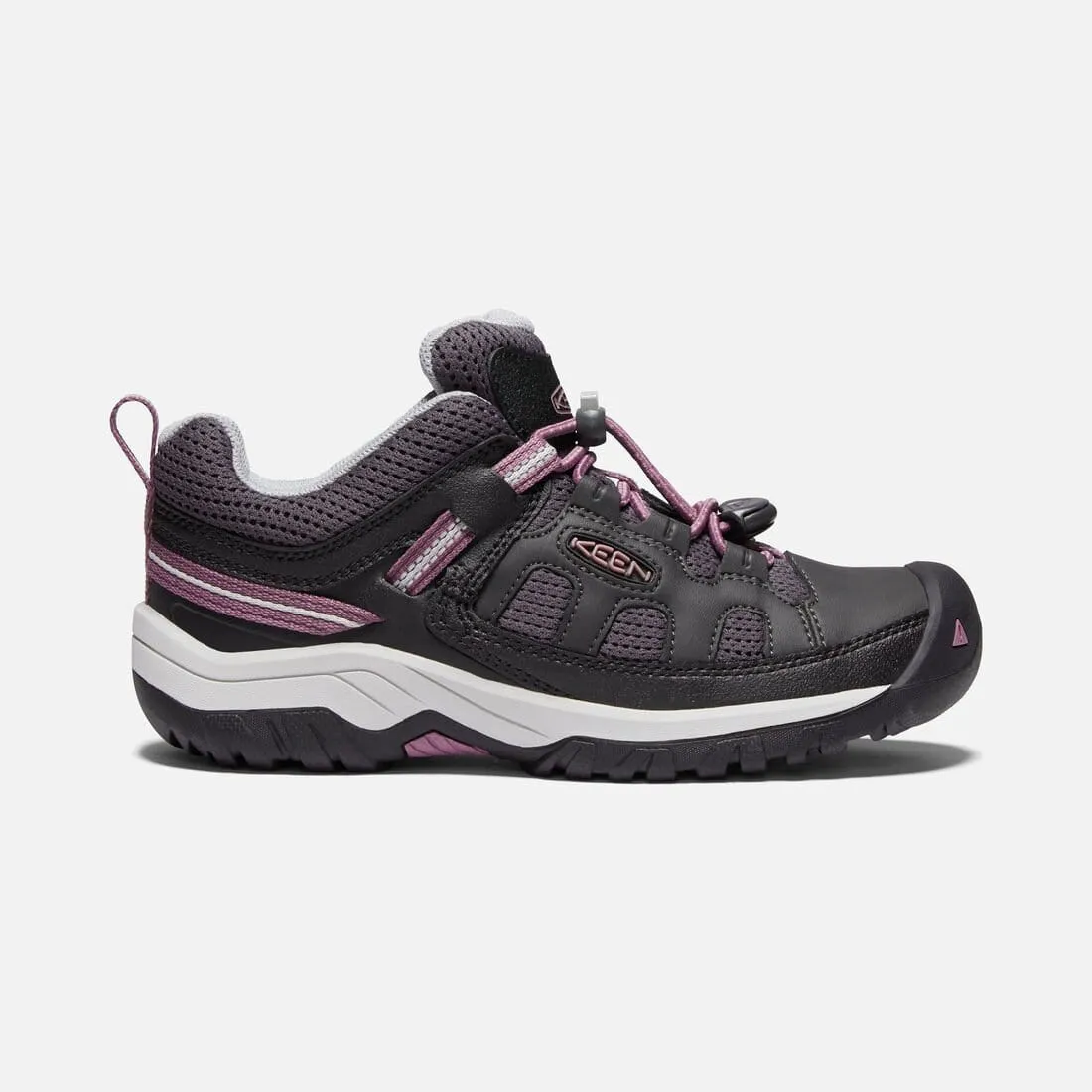 Keen Kids Targhee Low Hiking Shoes- Raven/ Tulipwood