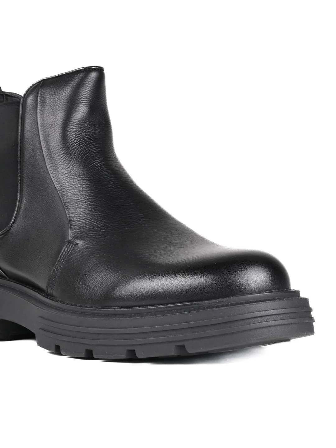 Men Black Solid Chelsea Boots