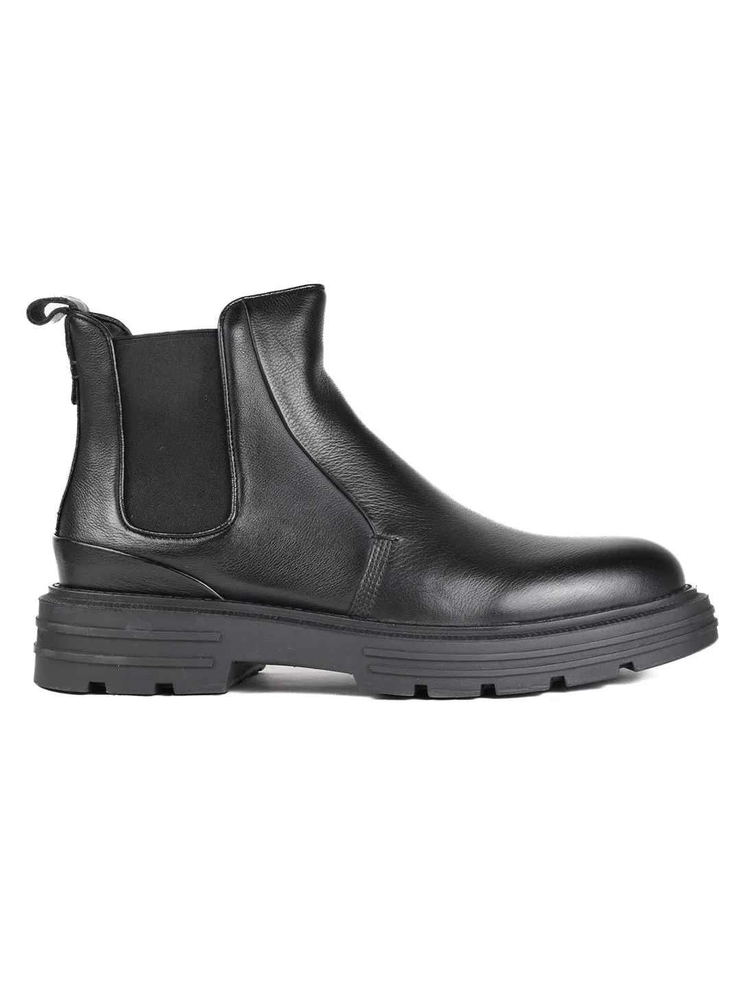Men Black Solid Chelsea Boots