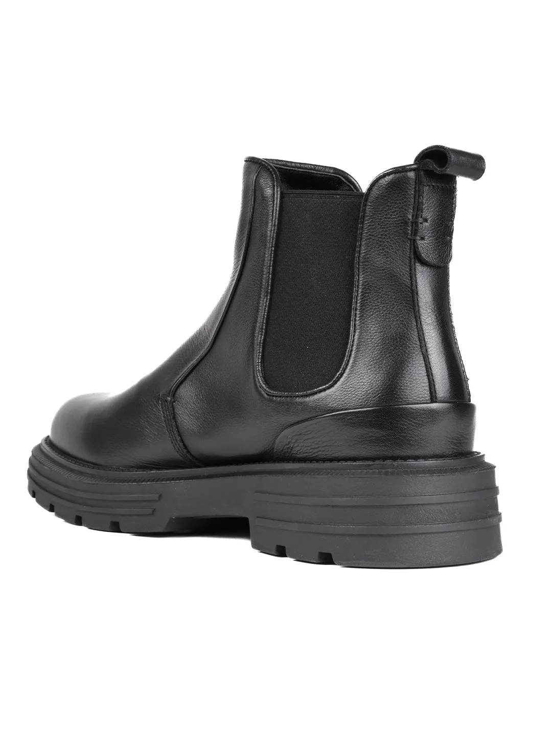 Men Black Solid Chelsea Boots