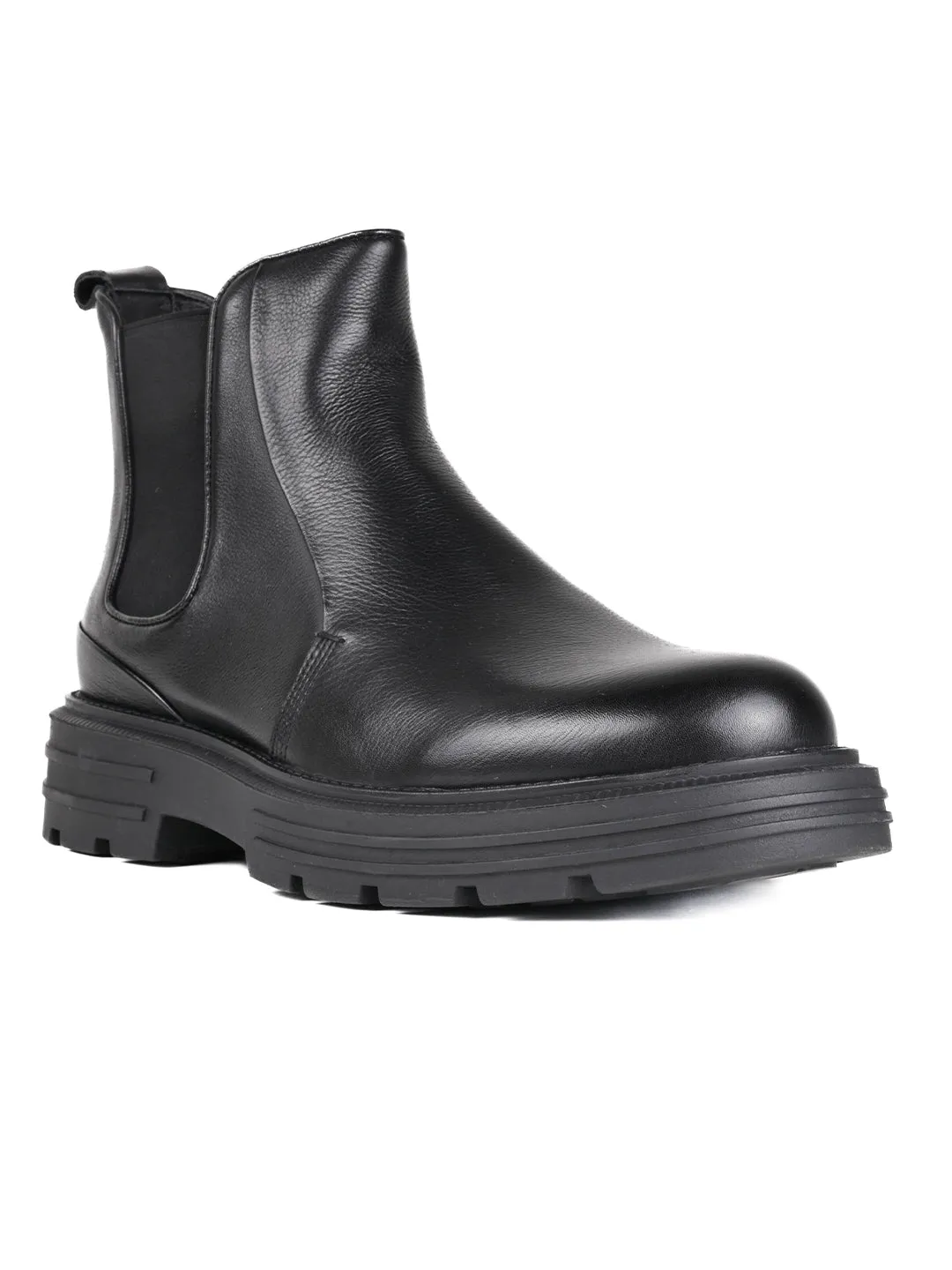 Men Black Solid Chelsea Boots