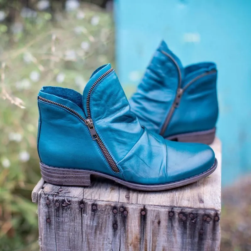 Mirelle | Leather Boots with Zipper