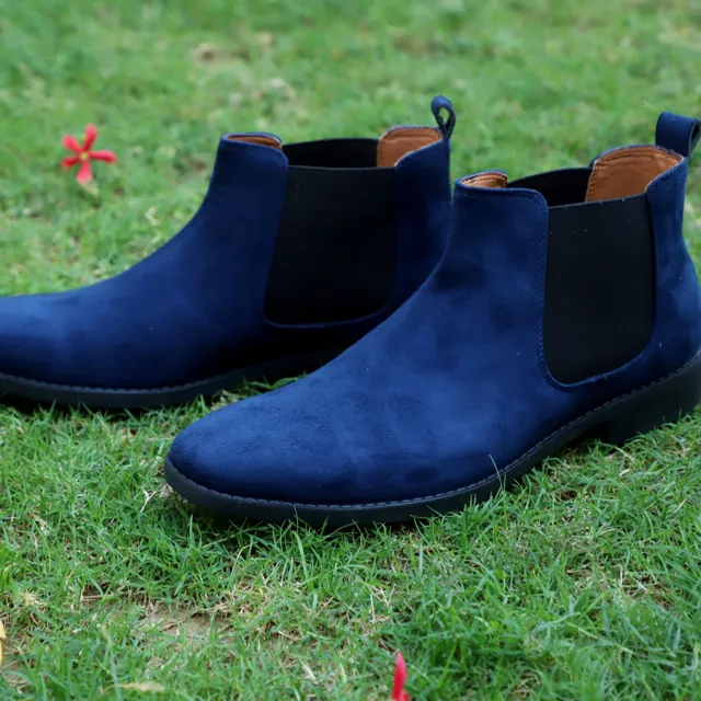 NICHE Blue Suede Chelsea Boots