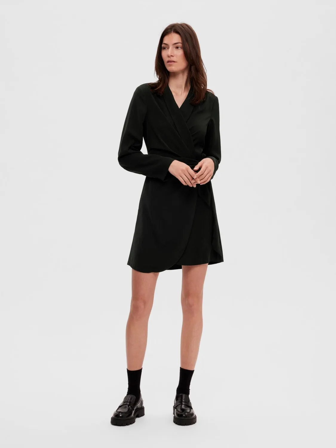 Patricia Ls Short Wrap Dress - Black