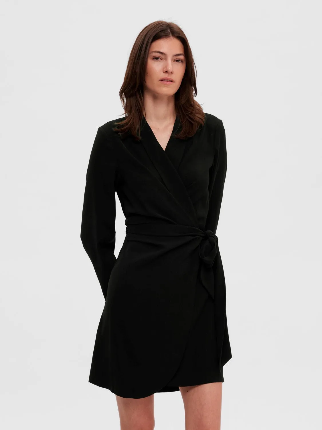 Patricia Ls Short Wrap Dress - Black