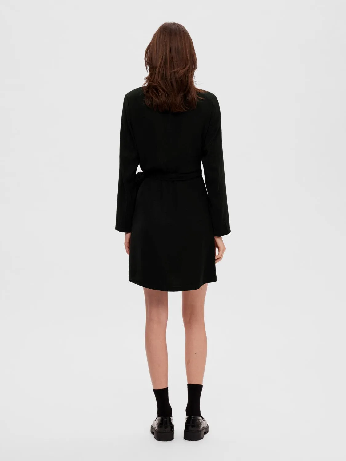 Patricia Ls Short Wrap Dress - Black