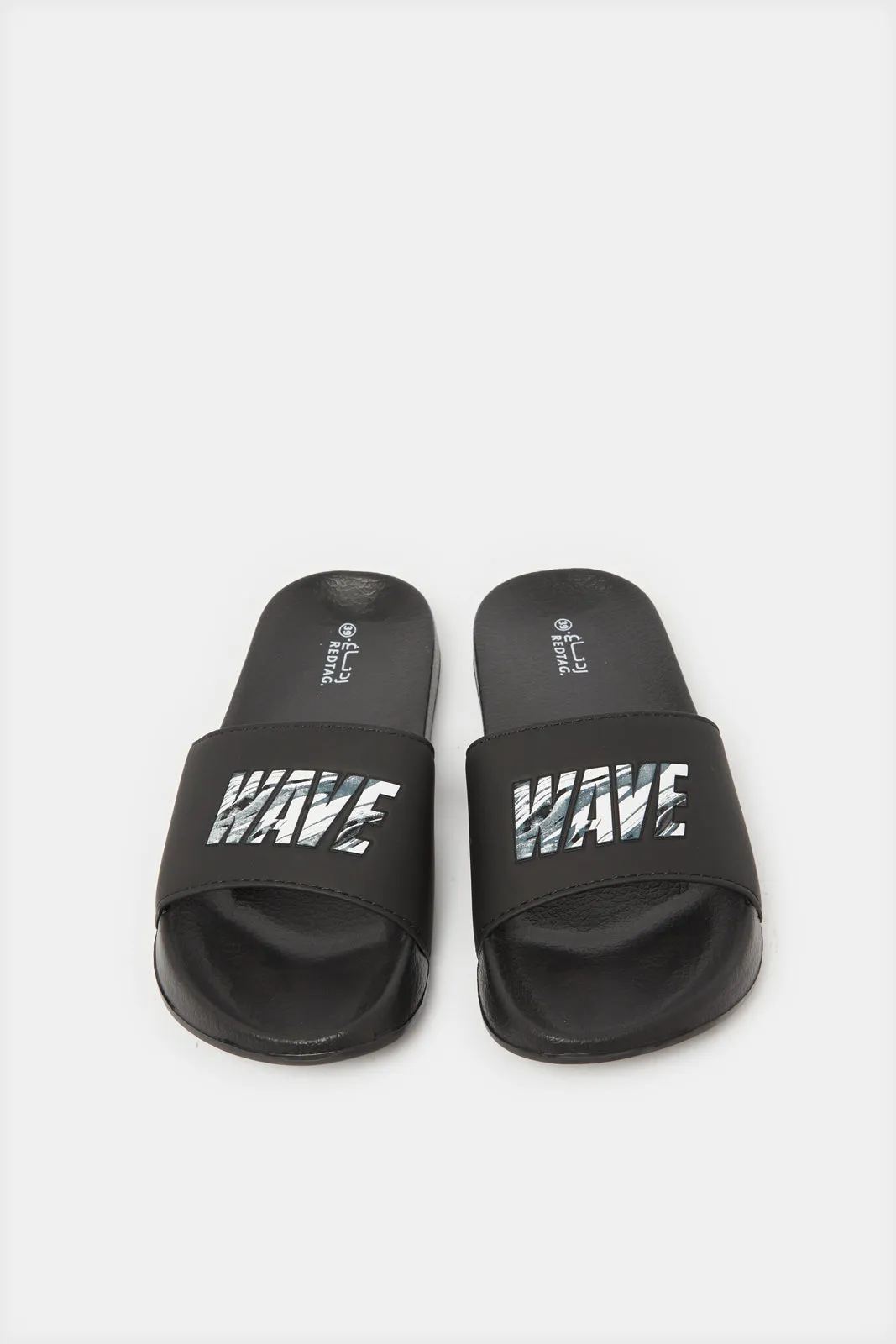 Senior Boys Black Printed Slide