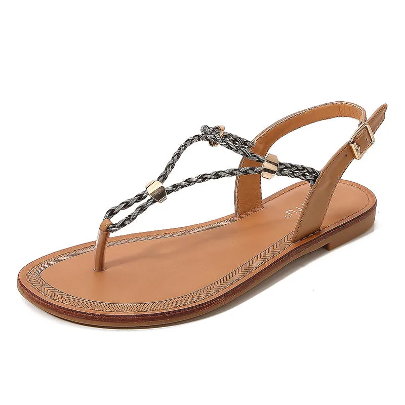 SIKETU | Slingback Sandals With Braided Straps And Buckles