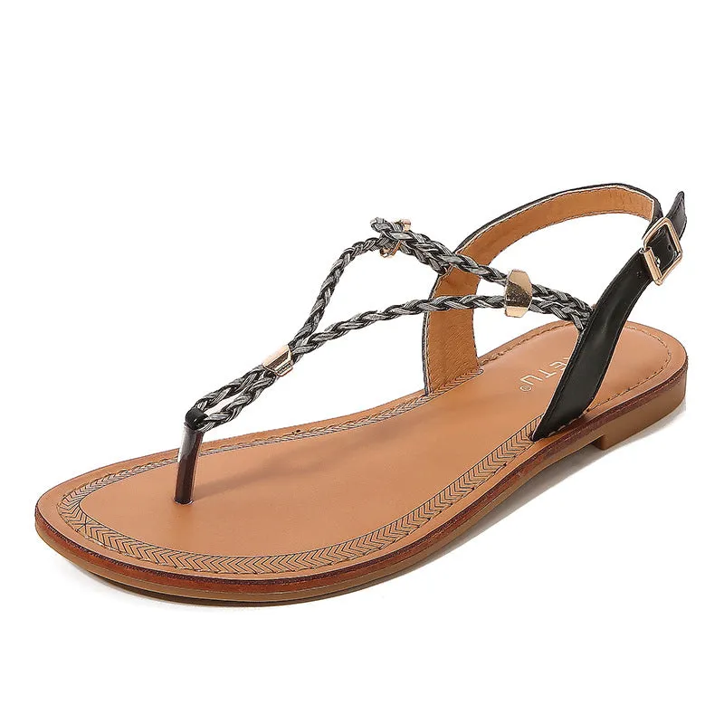 SIKETU | Slingback Sandals With Braided Straps And Buckles