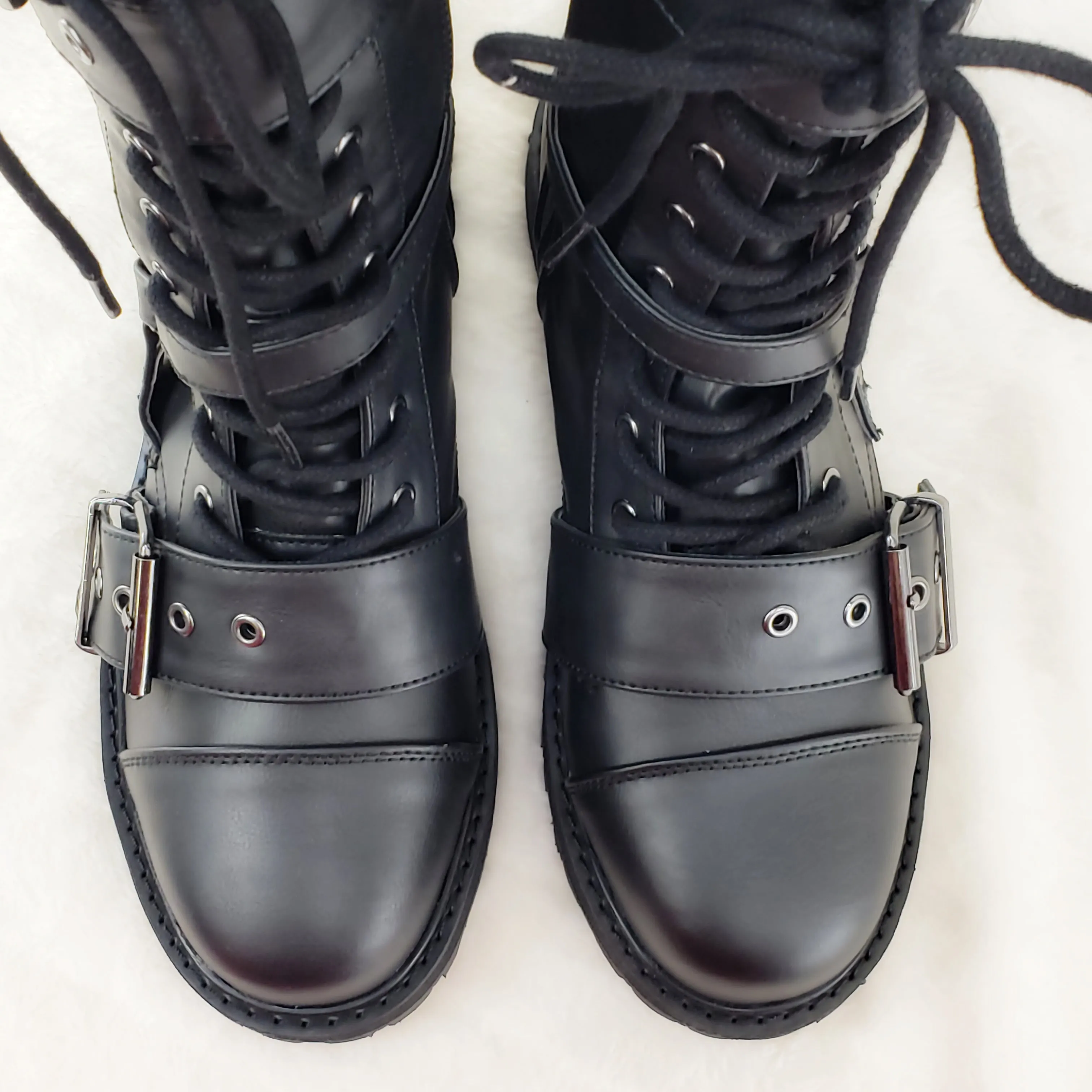 Valor 220 Goth Combat Biker Ankle Boots Black Matte Men US Sizes NY