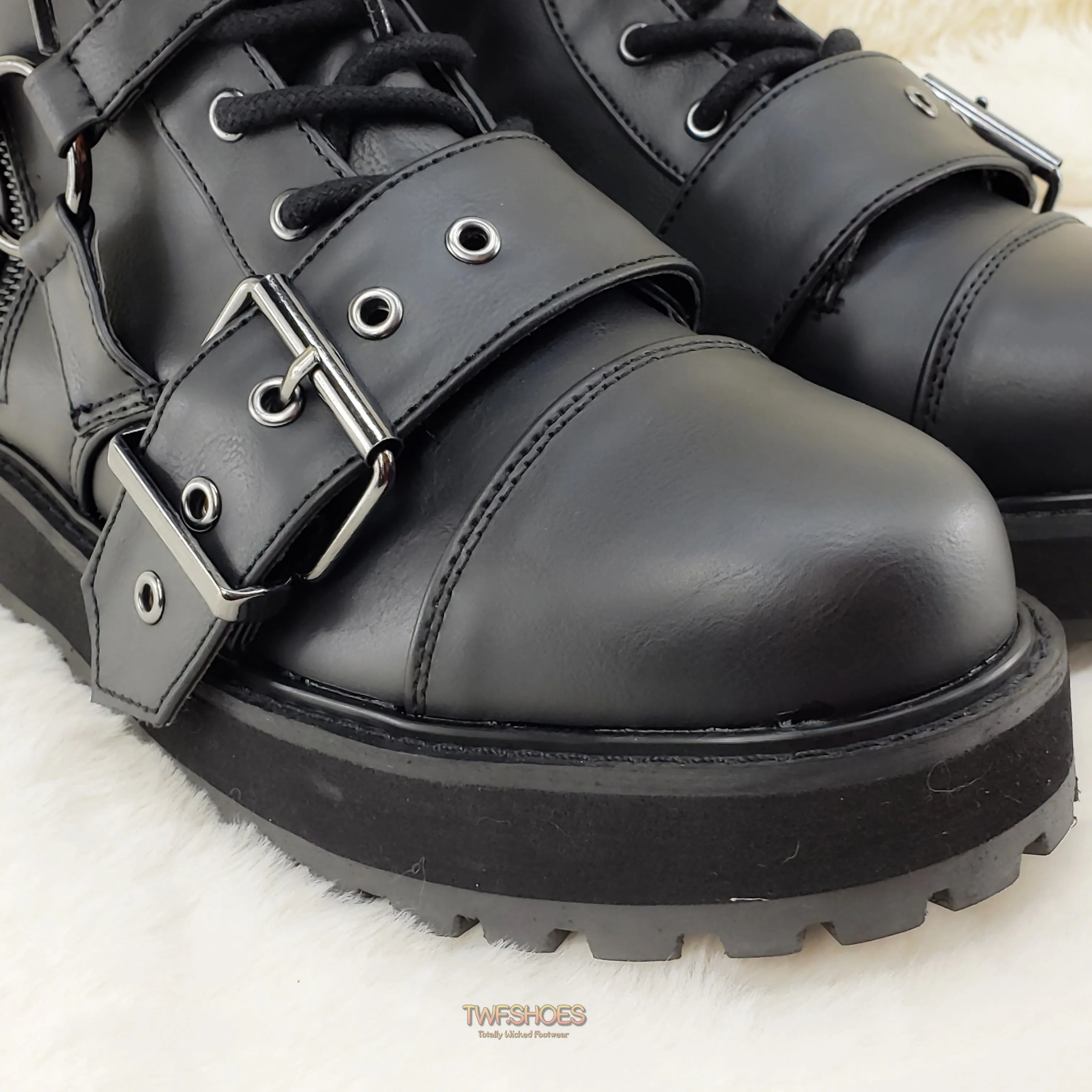 Valor 220 Goth Combat Biker Ankle Boots Black Matte Men US Sizes NY