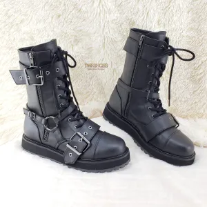 Valor 220 Goth Combat Biker Ankle Boots Black Matte Men US Sizes NY