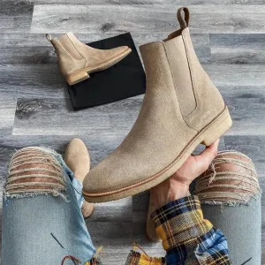 Valstorm - Kwalitatieve Chelsea Boots Heren van Suède met Rubberen Zool